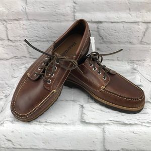 Heartland Men’s Loafers Brown Lace Up Leather 9D